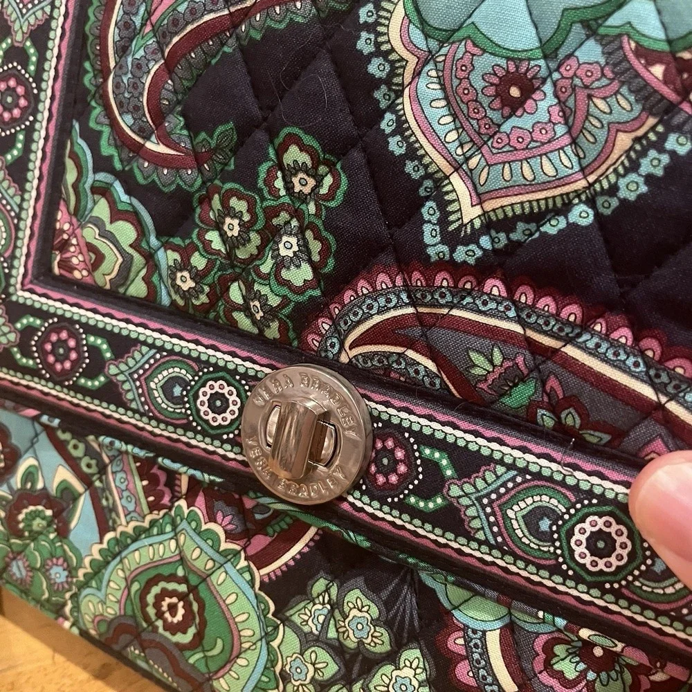 Vera Bradley Blue Rhapsody Julia Bag Turn Lock Top Handle Square NWT Paisley‎